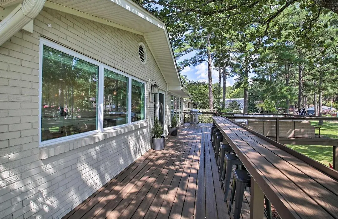 Deck, Fire Pit: Waterfront Lake Hamilton Home-1